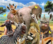 Charger l&#39;image dans la galerie, peinture par numéros | Famille des Animaux | animaux, Complexe, girafes, zèbres, éléphants | FiguredArt