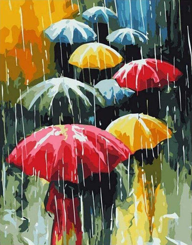 peinture par numéros | Farandole de Parapluies | facile ville | FiguredArt