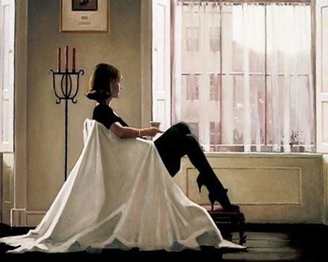 peinture par numéros | Femme assise devant sa Fenêtre | facile romantique ville | FiguredArt