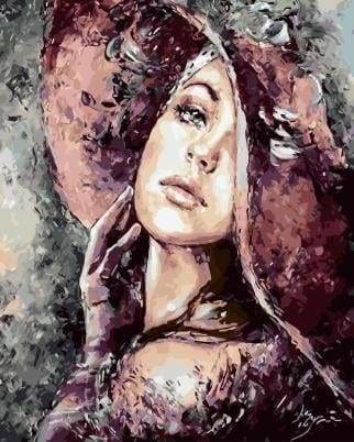 peinture par numéros | Femme au Chapeau rouge romantique | intermédiaire portrait romantique | FiguredArt