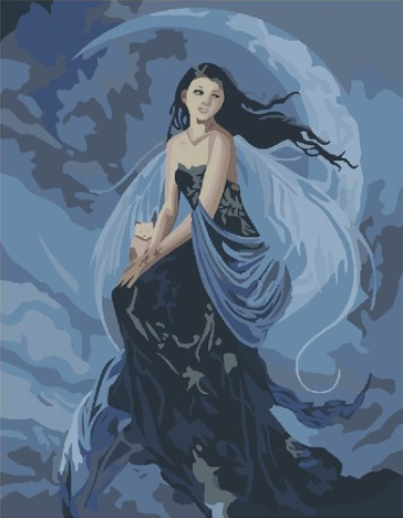 peinture par numéros | Femme de la Lune | Facile, portrait | FiguredArt
