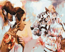 Charger l&#39;image dans la galerie, peinture par numéros | Femme et Tigre | nouveautés animaux tigres abstrait intermédiaire | FiguredArt