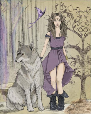 peinture par numéros | Femme Sexy et son Loup | animaux, Intermédiaire, loups, portrait | FiguredArt
