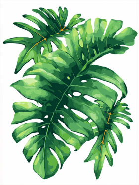 peinture par numéros | Feuille verte | Facile, fleurs | FiguredArt