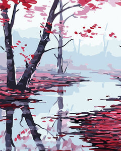 peinture par numéros | Feuilles d’érable rouges | facile, paysages | FiguredArt
