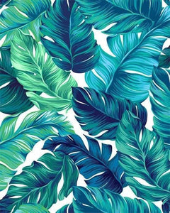 peinture par numéros | Feuilles vertes tropicales | fleurs intermédiaire | FiguredArt