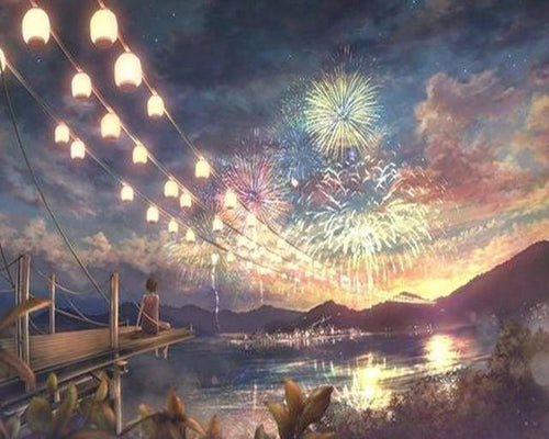 peinture par numéros | Feux dartifice | complexe paysages | FiguredArt