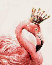 Charger l&#39;image dans la galerie, peinture par numéros | Flamand rose royal | nouveautés animaux oiseaux flamants roses intermédiaire | FiguredArt