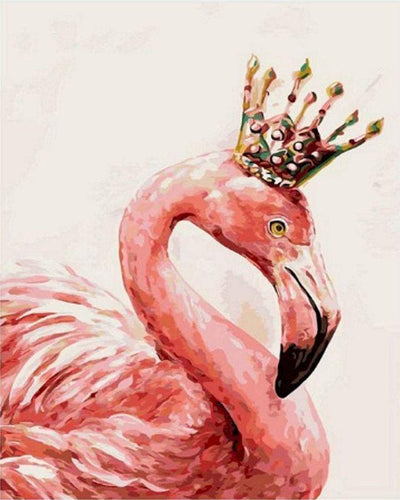 peinture par numéros | Flamand rose royal | nouveautés animaux oiseaux flamants roses intermédiaire | FiguredArt