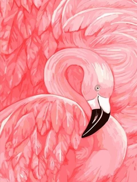 peinture par numéros | Flamant rose | animaux facile flamants roses oiseaux | FiguredArt