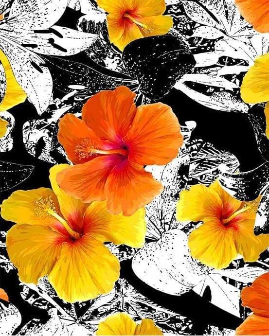 peinture par numéros | Fleur dHibiscus jaune | fleurs intermédiaire | FiguredArt