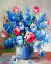 Charger l&#39;image dans la galerie, peinture par numéros | Fleurs bleues et rouges | complexe fleurs | FiguredArt