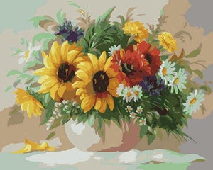 peinture par numéros | Fleurs colorées dans un Vase | facile fleurs | FiguredArt