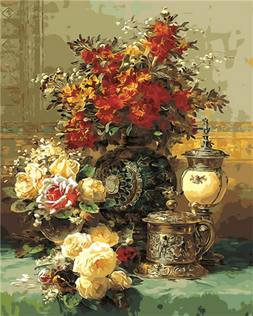 peinture par numéros | Fleurs d’antan | Complexe, fleurs | FiguredArt