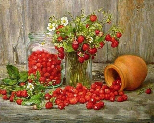 peinture par numéros | Fleurs de Fraisiers | complexe fleurs | FiguredArt