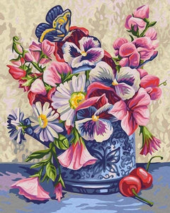 peinture par numéros | Fleurs et Cerises | fleurs intermédiaire | FiguredArt