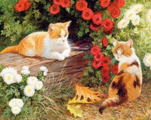 Charger l&#39;image dans la galerie, peinture par numéros | Fleurs et Chatons | animaux chats intermédiaire | FiguredArt