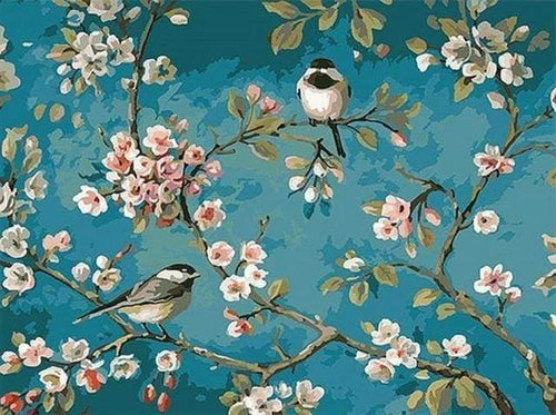 peinture par numéros | Fleurs et oiseaux 2 | animaux facile fleurs | FiguredArt
