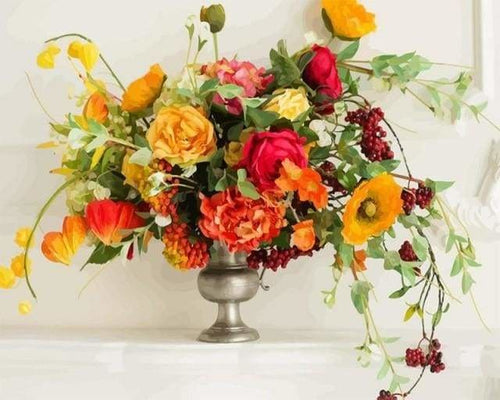 peinture par numéros | Fleurs orangées | facile fleurs | FiguredArt