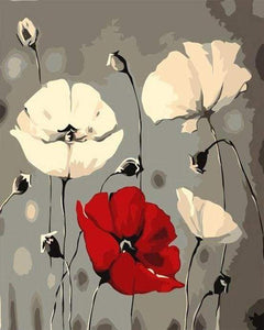 peinture par numéros | Fleurs rouge et blanches | facile fleurs | FiguredArt