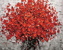 Charger l&#39;image dans la galerie, peinture par numéros | Fleurs rouges abstraites | fleurs intermédiaire | FiguredArt