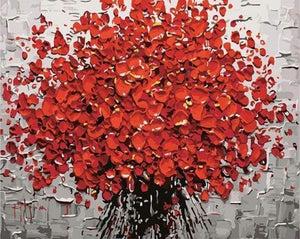 peinture par numéros | Fleurs rouges abstraites | fleurs intermédiaire | FiguredArt