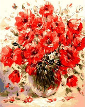 Charger l&#39;image dans la galerie, peinture par numéros | Fleurs rouges | complexe fleurs | FiguredArt