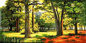 peinture par numéros | Forêt ensoleillée | complexe paysages | FiguredArt