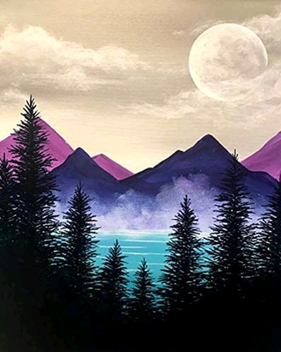 peinture par numéros | Forêt et Lac | nouveautés paysages montagnes facile | FiguredArt