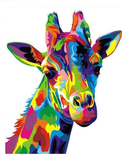 peinture par numéros | Girafe Pop Art | animaux facile girafes Pop Art | FiguredArt