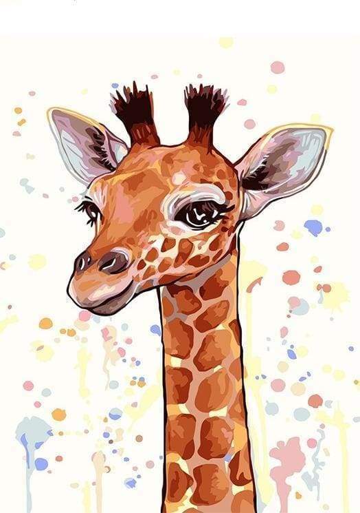 Peinture par numéros Enfants Dessin de Girafe – Figured'Art
