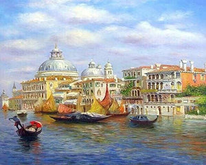 peinture par numéros | Gondolier à Venise | bateaux complexe paysages ville | FiguredArt
