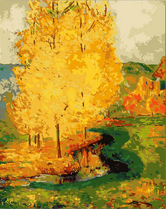 peinture par numéros | Grand arbre Jaune | arbres, Intermédiaire, paysages | FiguredArt