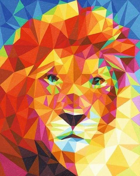 ▷ Peinture par numéro Lion Coloré