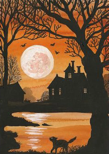 peinture par numéros | Grand Lune et petit Chat | animaux, chats, Intermédiaire, paysages | FiguredArt