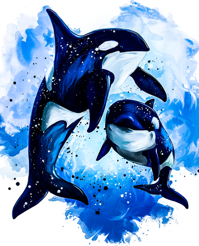 peinture par numéros | Grand orques | animaux, Facile, orques, poissons | FiguredArt