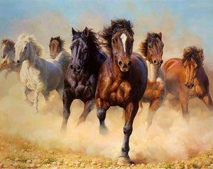 peinture par numéros | Horde de Chevaux | animaux chevaux complexe | FiguredArt