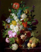 Charger l&#39;image dans la galerie, peinture par numéros | Jan Frans van Dael - Vase de Fleurs Raisins et Pêches | nouveautés fleurs complexe | FiguredArt