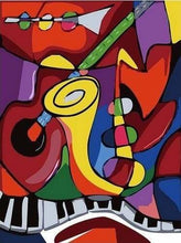 Charger l&#39;image dans la galerie, peinture par numéros | Jazz Band | abstrait facile | FiguredArt