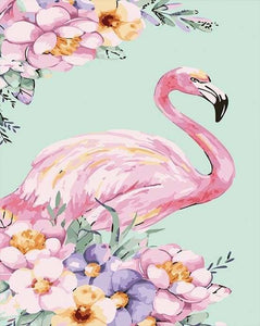 peinture par numéros | Joli Flamant rose | animaux facile flamants roses oiseaux | FiguredArt