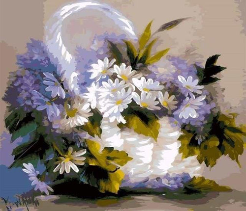 peinture par numéros | Joli Panier de Fleurs | facile fleurs | FiguredArt