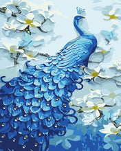 Charger l&#39;image dans la galerie, peinture par numéros | Joli Paon bleu | animaux, facile, paons | FiguredArt