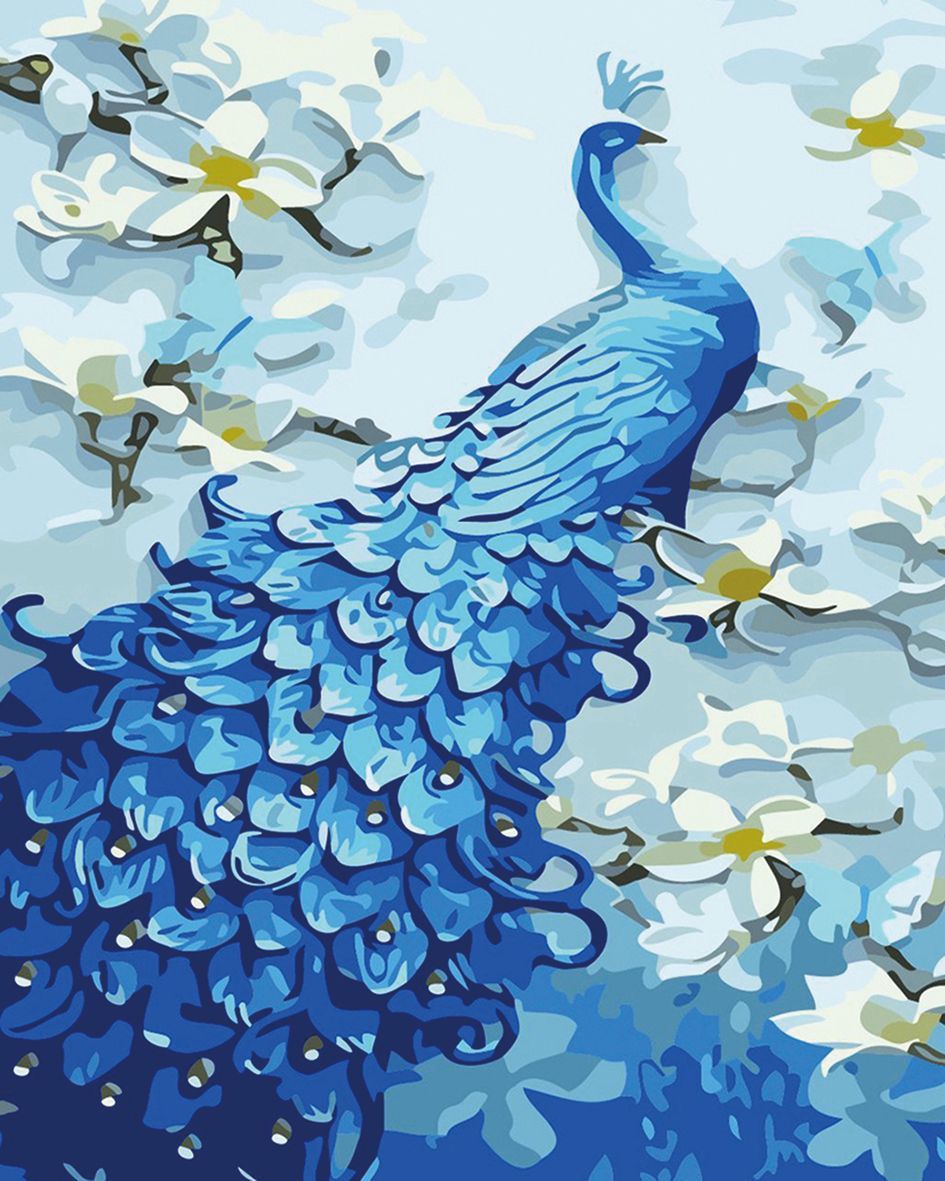 peinture par numéros | Joli Paon bleu | animaux, facile, paons | FiguredArt