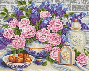 peinture par numéros | Jolie Vase dans la Cuisine | fleurs intermédiaire | FiguredArt
