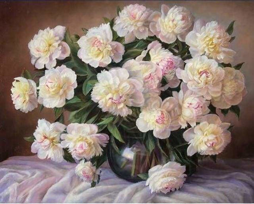 peinture par numéros | Jolies Pivoines irisées | fleurs intermédiaire | FiguredArt