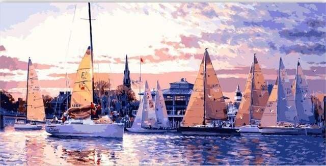 peinture par numéros | La Marina | bateaux intermédiaire | FiguredArt