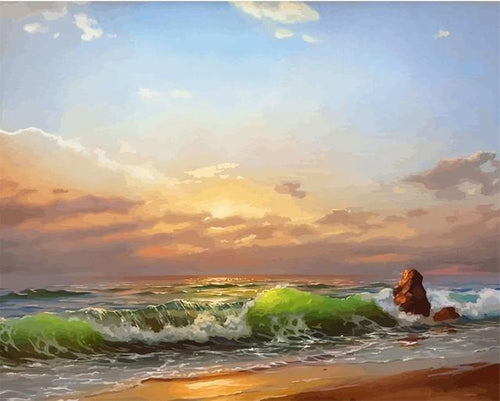 peinture par numéros | La Plage qui Relaxe | Intermédiaire, paysages | FiguredArt