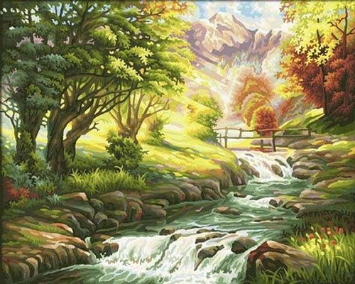 peinture par numéros | La Rivière | intermédiaire paysages | FiguredArt
