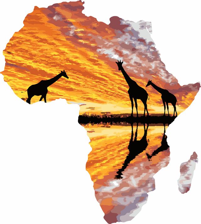 peinture par numéros | L’Afrique et Girafes | animaux, Facile, girafes, paysages | FiguredArt