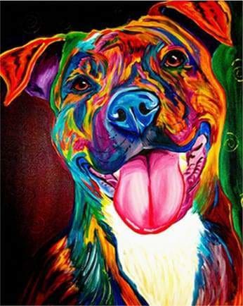 peinture par numéros | Langue de Chien | animaux chiens complexe | FiguredArt